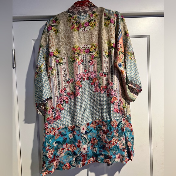 Johnny Was Silk Jade Kimono - Sz. L - NWT - Picture 4 of 8